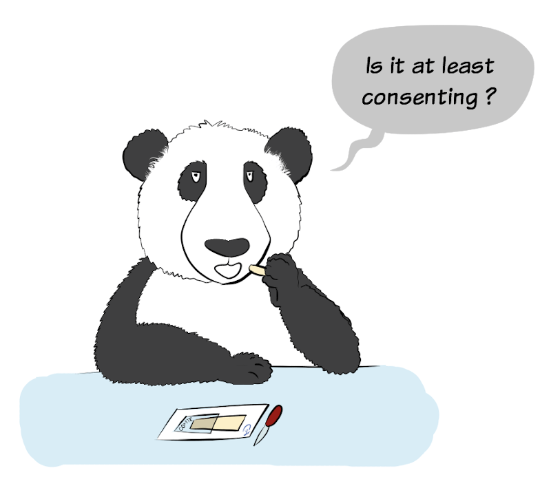 Moustache asks: "Is food at least consenting?"